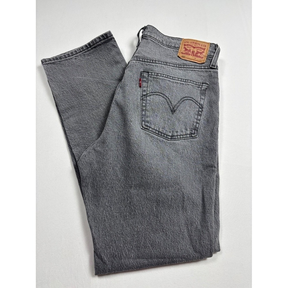 Levi's 501 Mens Gray Jeans W30 L32 Straight Denim Waterless 12501-0447
